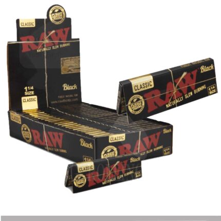 RAW Schwarz Classic 1 1/4 Medium Papers Box 24 Heftchen