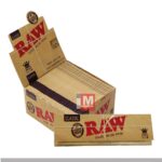 RAW Classic King Size Slim Ungebleichte Lange Blättchen Display Box mit 50 Heften natürlichem braunen Papier