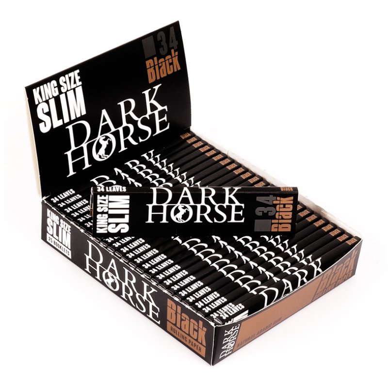 Cartine Dark Horse Black Nero Lunghe King Size Slim 1 x 25 Libretti