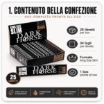 Cartine Dark Horse Black Nero Lunghe King Size Slim 1 x 25 Libretti