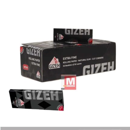 Gizeh Schwarz Extra Fine Regular Zigarettenpapier Box 50 Heftchen