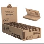 Gizeh Ungebleicht Extra Fine Regular Zigarettenpapier Box Doppelfenster 20 Heftchen
