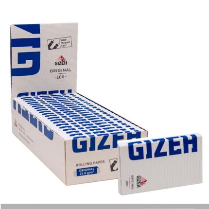 Gizeh Blau Original Regular Zigarettenpapier Box Doppelfenster 20 Heftchen