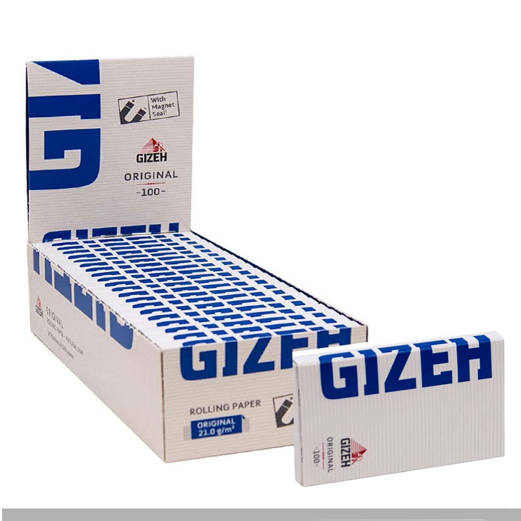 Gizeh Blau Original Regular Zigarettenpapier Box Doppelfenster 20 Heftchen