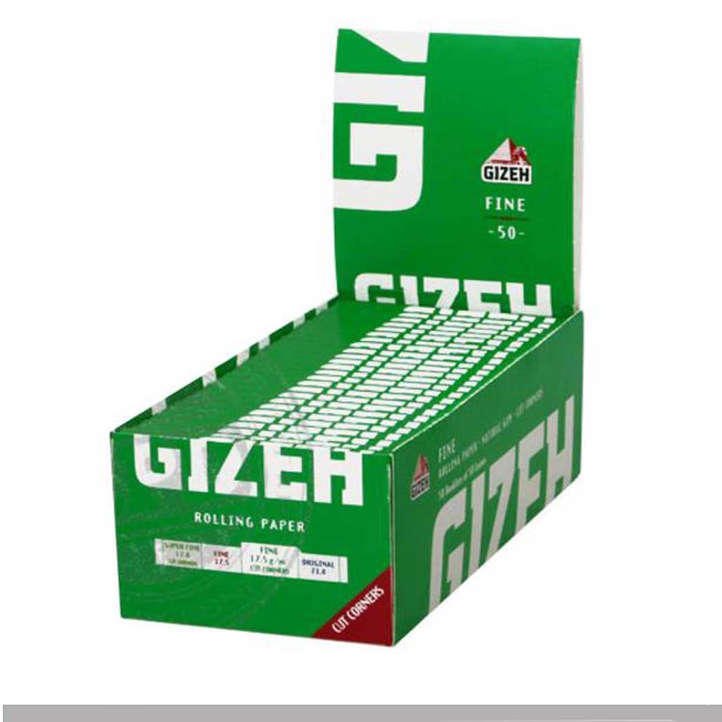 Gizeh Grün Bio-Hanf Extra Slim Zigarettenpapier Box 50 Heftchen