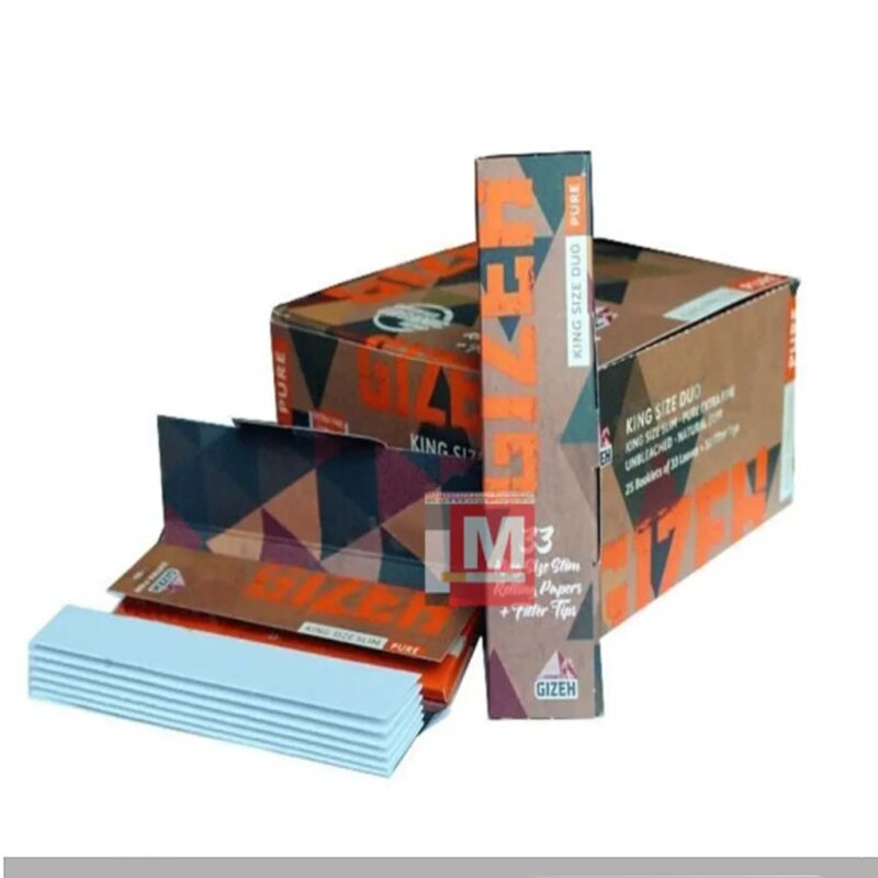 Gizeh Pure Bio-Hanf King Size Slim Longpapers mit Filter Tips Box 25 Heftchen
