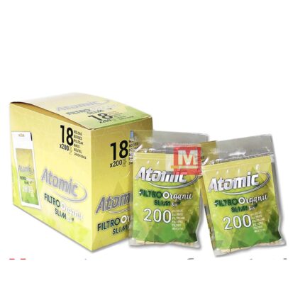 Atomic Organic Öko Bio Ungebleicht Slim Eindrehfilter 6mm Packung 18 Beutel