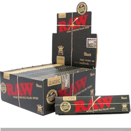 RAW Schwarz Classic King Size Slim Longpapers Box 50 Heftchen