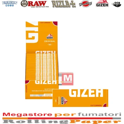Gizeh Gelb Original Regular Zigarettenpapier Box 50 Heftchen