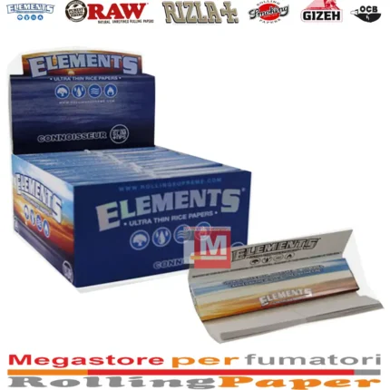 Elements Blau 1 1/4 Medium Zigarettenpapier Reispapier Box 25 Heftchen