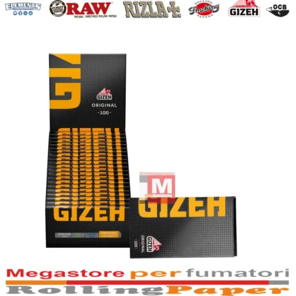 Gizeh Schwarz Original Regular Zigarettenpapier Box Doppelfenster 20 Heftchen