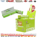 Gizeh Grün Super Fine Regular Extra Slim Zigarettenpapier Box 50 Heftchen