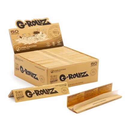 Cartine G-Rollz Non Sbiancate Extra Sottili King Size Slim 50 Libretti Originali