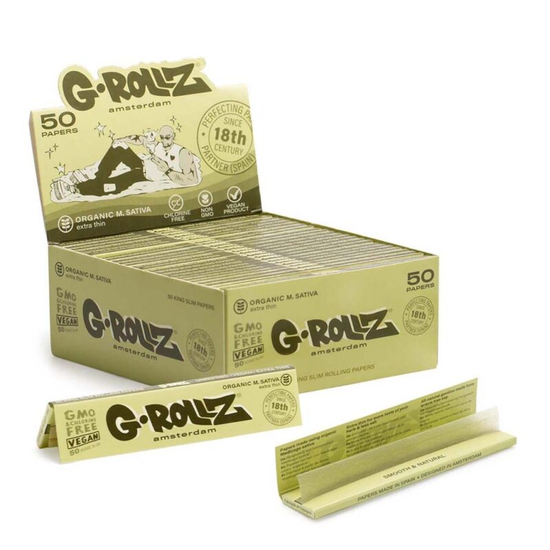 Cartine G-Rollz Organic M Sativa Extra Sottili Slim 50 Libretti Originali