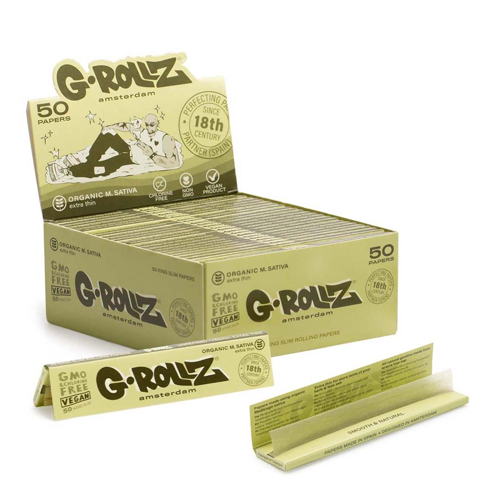 Cartine G-Rollz Organic M Sativa Extra Sottili Slim 50 Libretti Originali