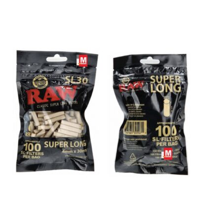 RAW Schwarz Slim Super Lang XL Eindrehfilter 6mm SL30 1 Beutel
