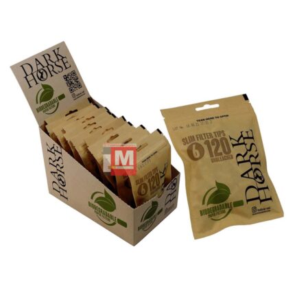Dark Horse Organic Öko Bio Ungebleicht Slim Eindrehfilter 6mm Packung 10 Beutel