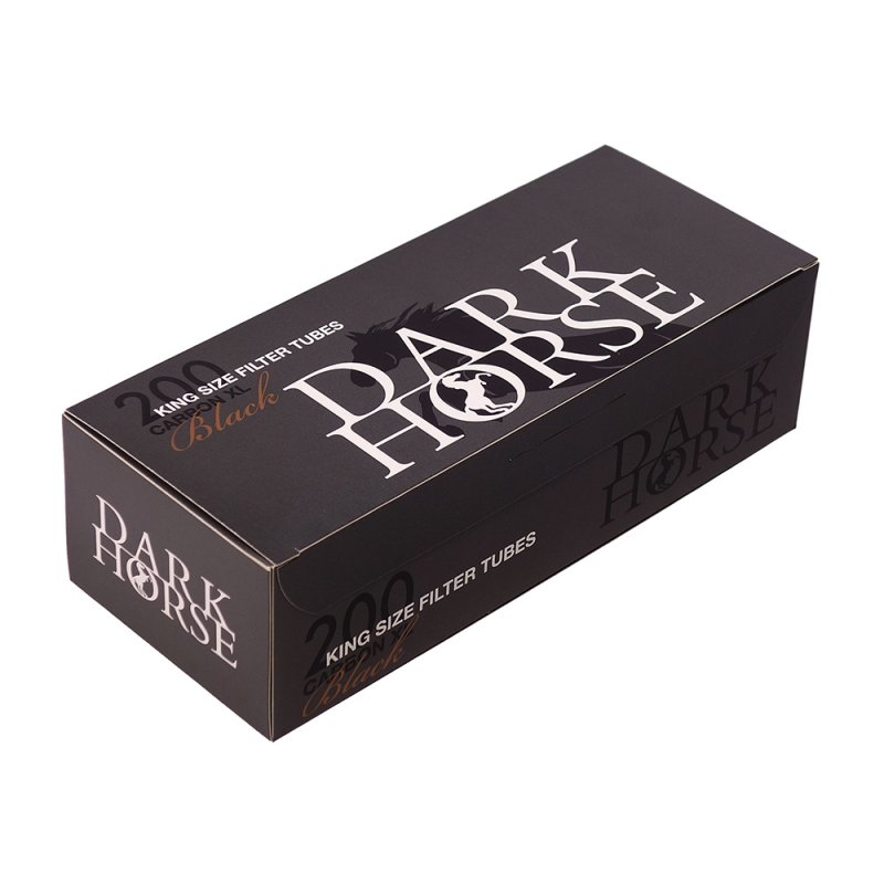 Dark Horse Carbon Schwarz Extra Lang Filterhülsen 8mm 5 Boxen Sparpack