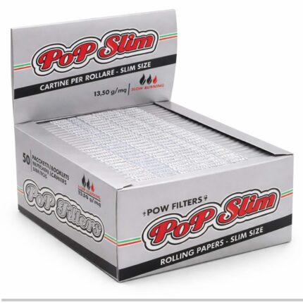 Cartine POP Slim Argento Lunghe Grigie King Size