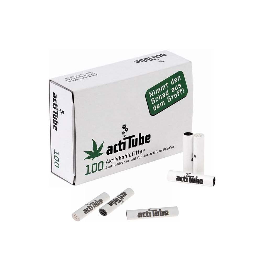 Filtri ActiTube Regular 8mm ai Carboni Attivi Display 10 Scatolette da 100 Filtri con Tappi in Ceramica