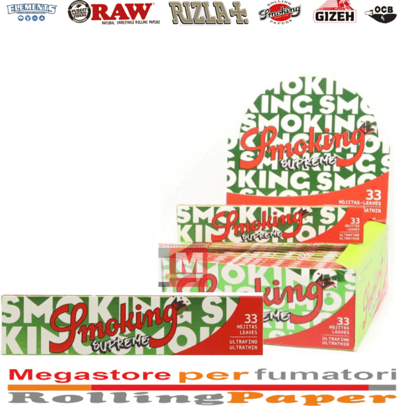 Smoking Supreme King Size Slim Longpapers Box 50 Heftchen