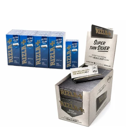 Cartine Rizla Argento Corte 100 Libretti con Filtri Ultra Slim 5,7mm – 20 Confezioni Originali