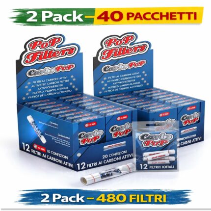Filtri Pop Filtri Carbo Pop 6mm Carboni Attivi 40pz x12 Slim 480 Filtri