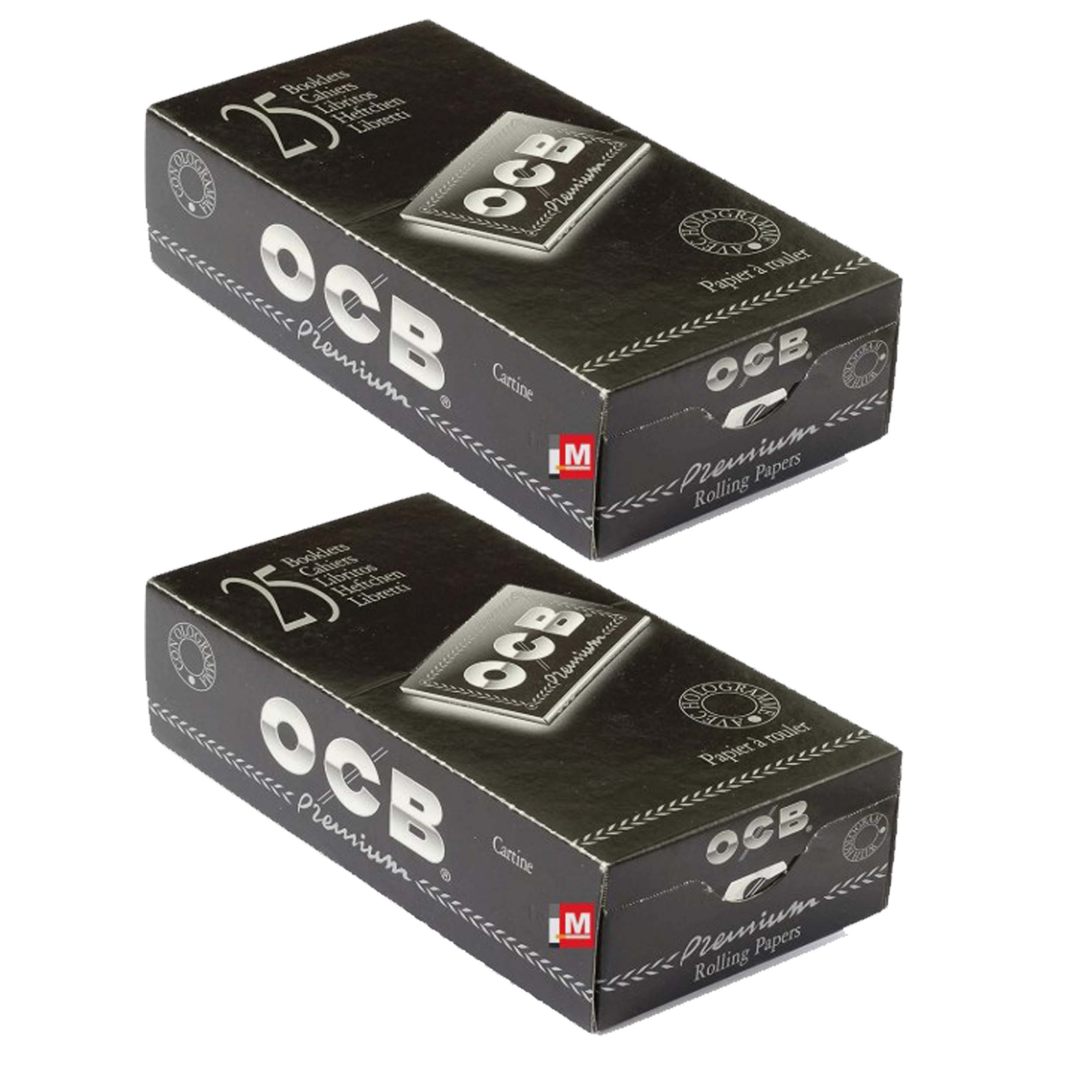 Cartine OCB Nere Premium Corte Sottili | Maxi Scorta 2 Full Box 100 Libretti