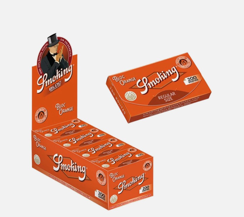 Box intero di cartine Smoking Orange Bloc Regular corte arancioni da 20 libretti