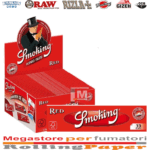 Smoking Rot King Size Slim Klassische Lange Blättchen Display Box mit 50 Heften klassischem weißen Papier