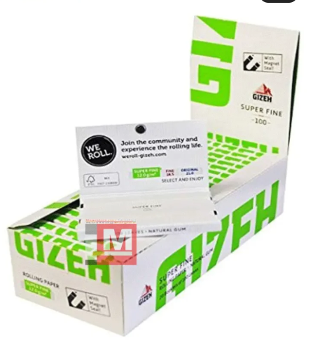 Gizeh Super Fin Courtes Feuilles à rouler Double boîte présentoir de 20 carnets avec fermeture magnétique