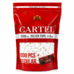 Cartel Regular Long 8mm en Acétate Extra Long boîte présentoir de 20 sachets de 100 filtres blancs allongés 22mm