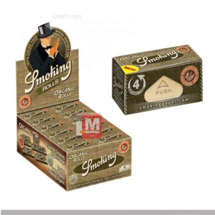 Smoking Chanvre Bio Rouleau Feuilles à rouler Organic Rolls boîte présentoir de 24 rolls unbleached