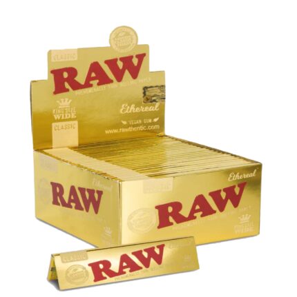 Scatola intera display di cartine RAW Ethereal Gold Edition King Size Slim da 50 libretti