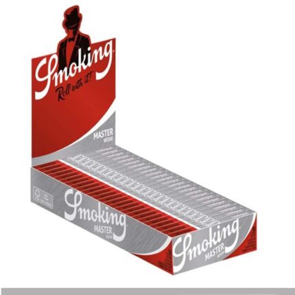 Smoking Master Argent 1 1/4 Medium Feuilles à rouler Silver boîte présentoir de 25 carnets