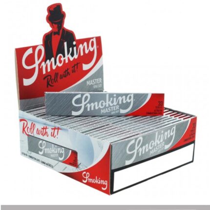 Smoking Master Argent King Size Slim Feuilles à rouler Silver boîte présentoir de 50 carnets