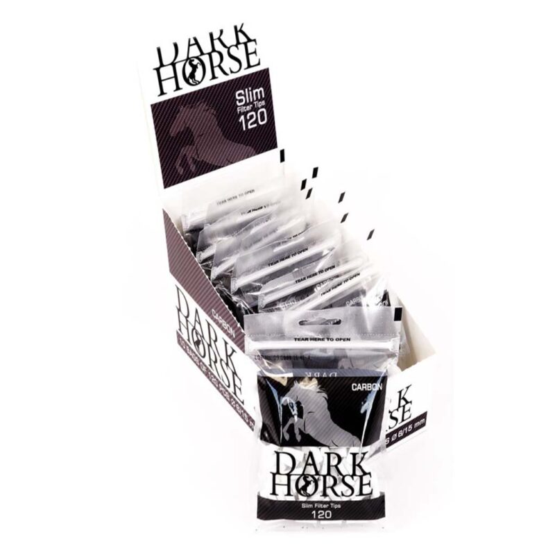Dark Horse Filtres Slim 6mm au Charbon Actif boîte présentoir de 10 sachets de 120 filtres blancs au charbon actif