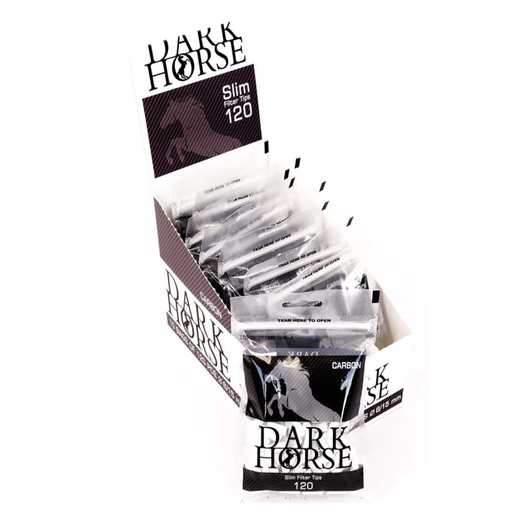 Dark Horse Filtres Slim 6mm au Charbon Actif boîte présentoir de 10 sachets de 120 filtres blancs au charbon actif