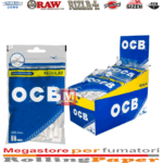 OCB Classic Filtres Regular Long 7.5mm en Acétate boîte présentoir de 10 sachets de 100 filtres blancs allongés