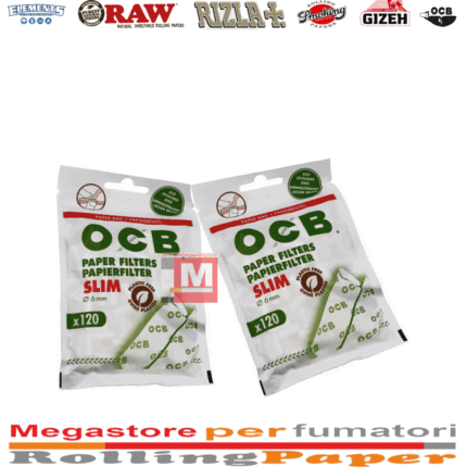 OCB Blanc Filtres en Carton Slim Tips boîte présentoir de 10 carnets de tips blancs classiques