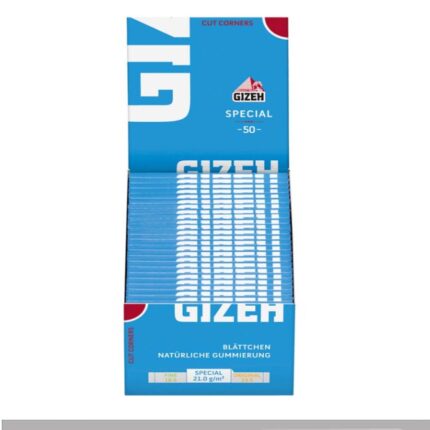 Gizeh Special Extra Fin Courtes Feuilles à rouler boîte présentoir de 50 carnets à coins coupés