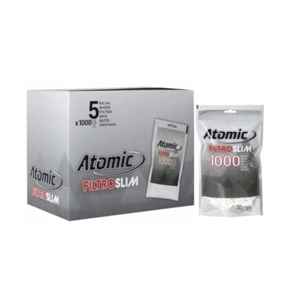 Atomic Filtres Slim 6mm en Acétate boîte maxi format de 5 sacs de 1000 filtres blancs