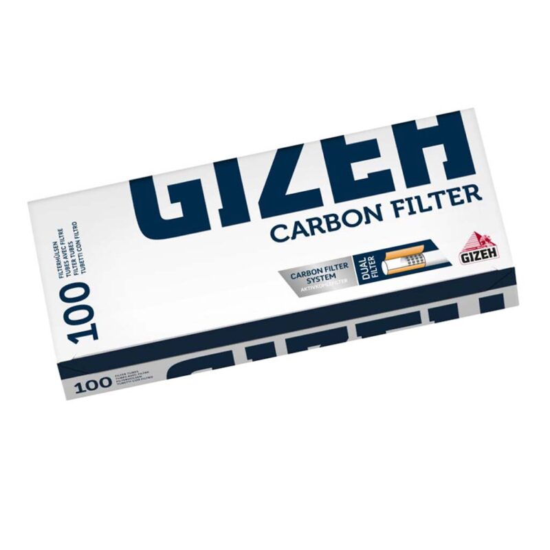 Gizeh Black Tubes 8mm au Charbon Actif pour cigarettes boîte de 100 tubes vides avec filtres au charbon actif