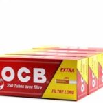 OCB Tubes Extra 8mm pour cigarettes boîte présentoir de 4 boîtes de 250 tubes vides avec filtres longs