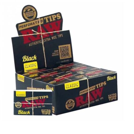Filtri in Carta RAW Black Extra Wide Perforati | Box da 36 Blocchetti (1440 Pezzi)