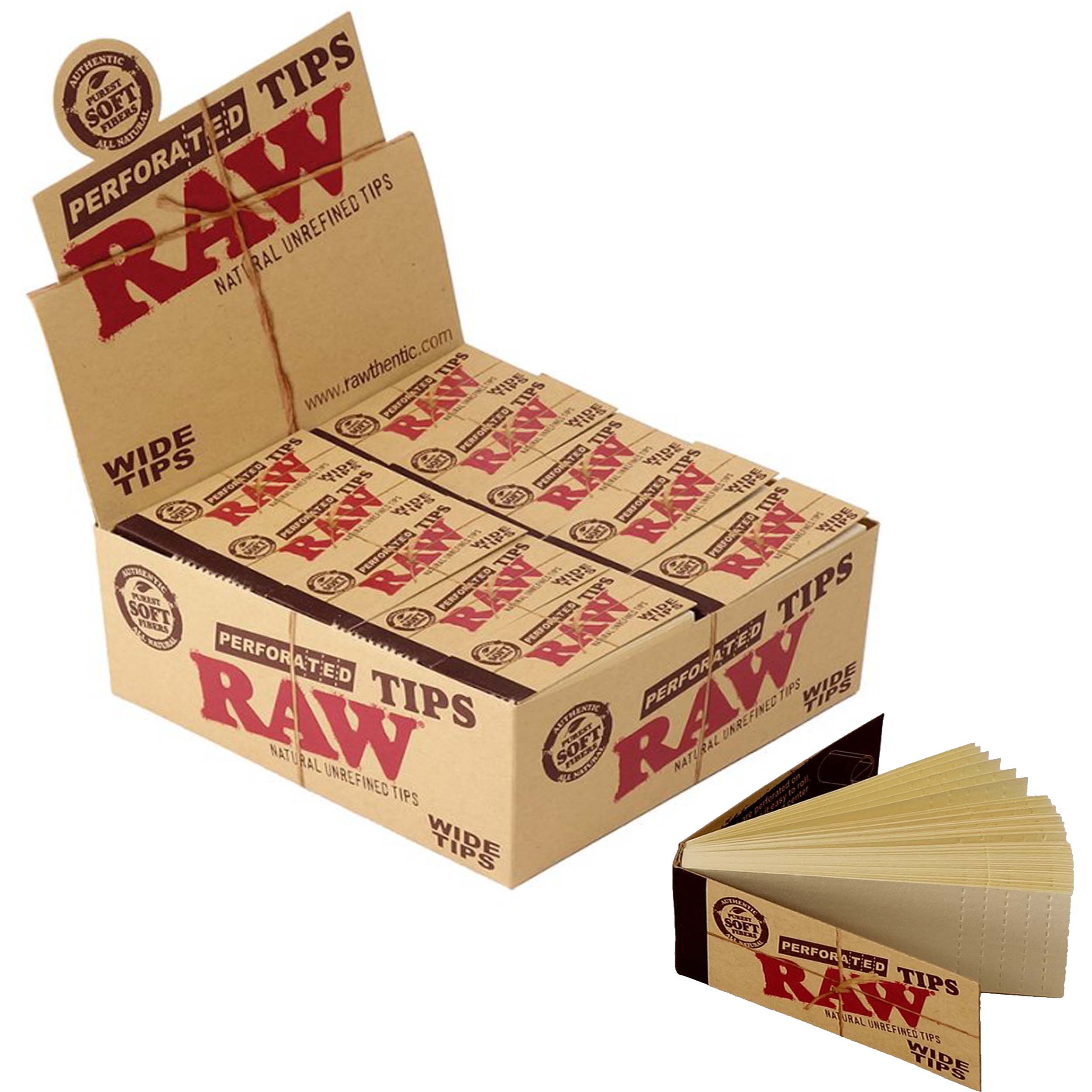 Filtri in Carta RAW Wide Tips Perforati | Box da 50 Blocchetti (2500 Pezzi)