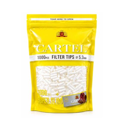 Cartel Classic Filtres Extra Slim 5.3mm en Acétate Multipack sachet de 1000 filtres blancs
