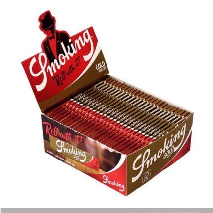 Smoking Or King Size Slim Feuilles + Filtres Gold Combi boîte présentoir de 24 carnets
